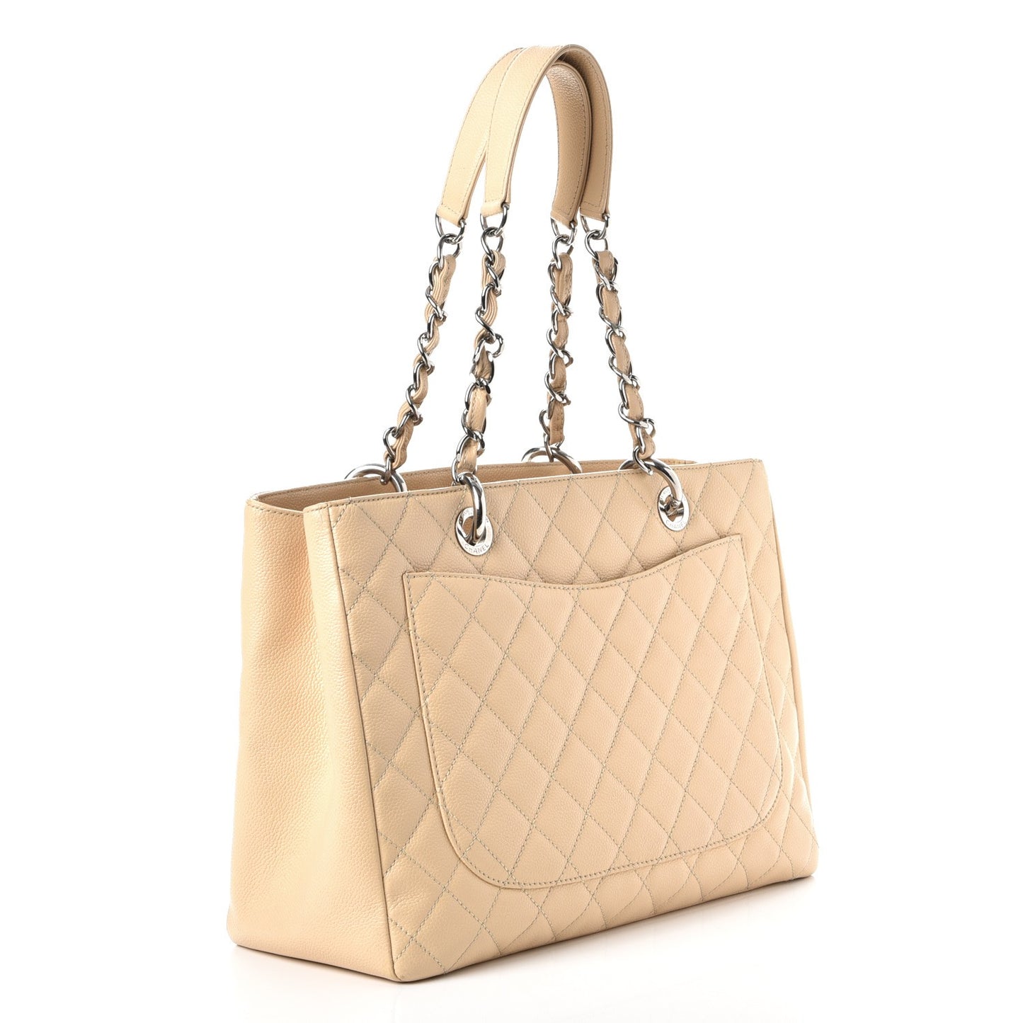 Caviar Quilted Grand Shopping Tote GST Beige Clair