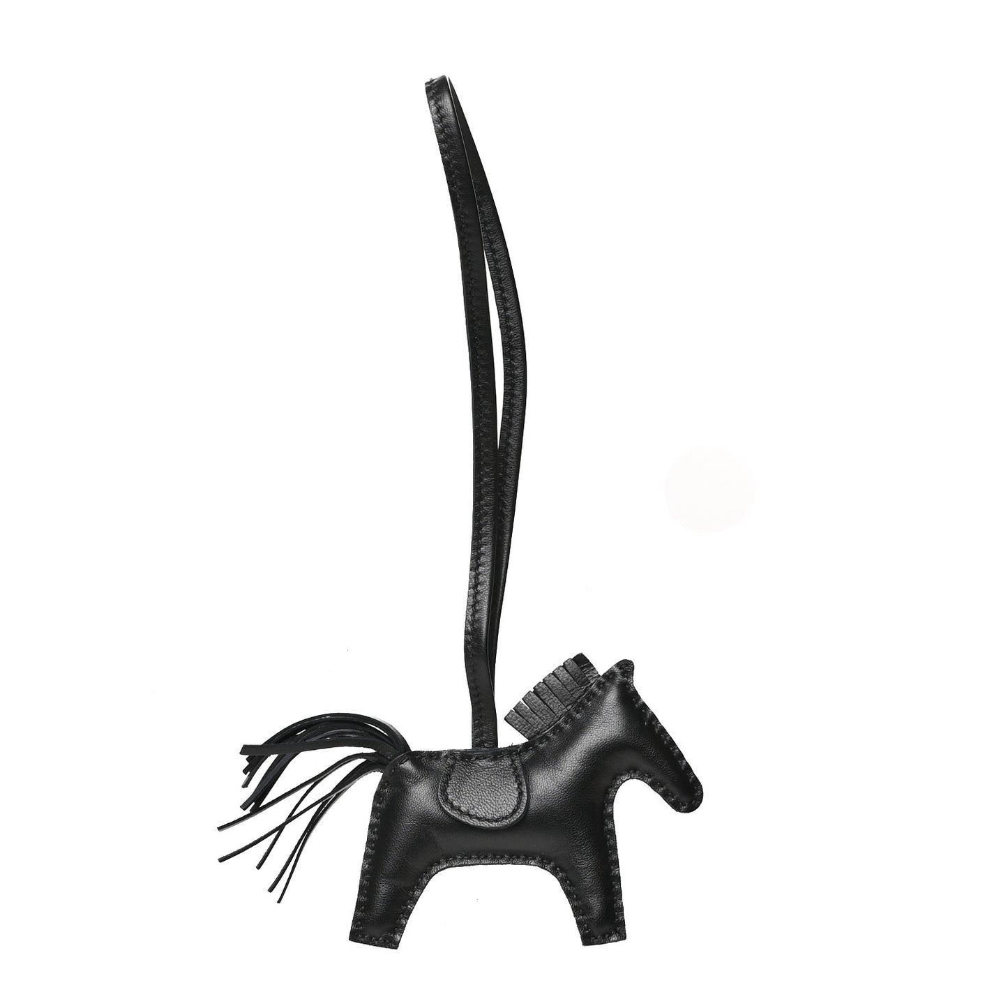 Milo Lambskin Grigri Rodeo Horse Bag Charm PM So Black