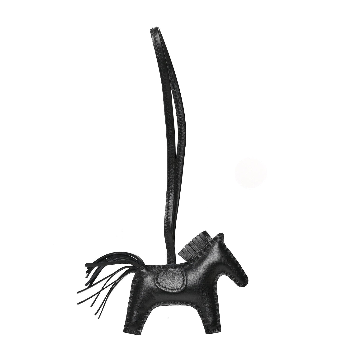 Hermes Milo Lambskin Grigri Rodeo Horse Bag Charm PM So Black 1 of 3