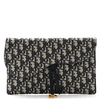 Christian Dior Oblique Saddle Pouch Blue 1 of 8