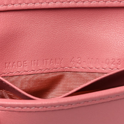 Christian Dior Grained Calfskin Supple Cannage Caro Compact Zipped Wallet Pink 7 of 7
