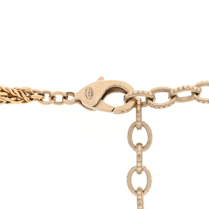 Chanel Crystal Chain Fringe CC Necklace Gold 3 of 3