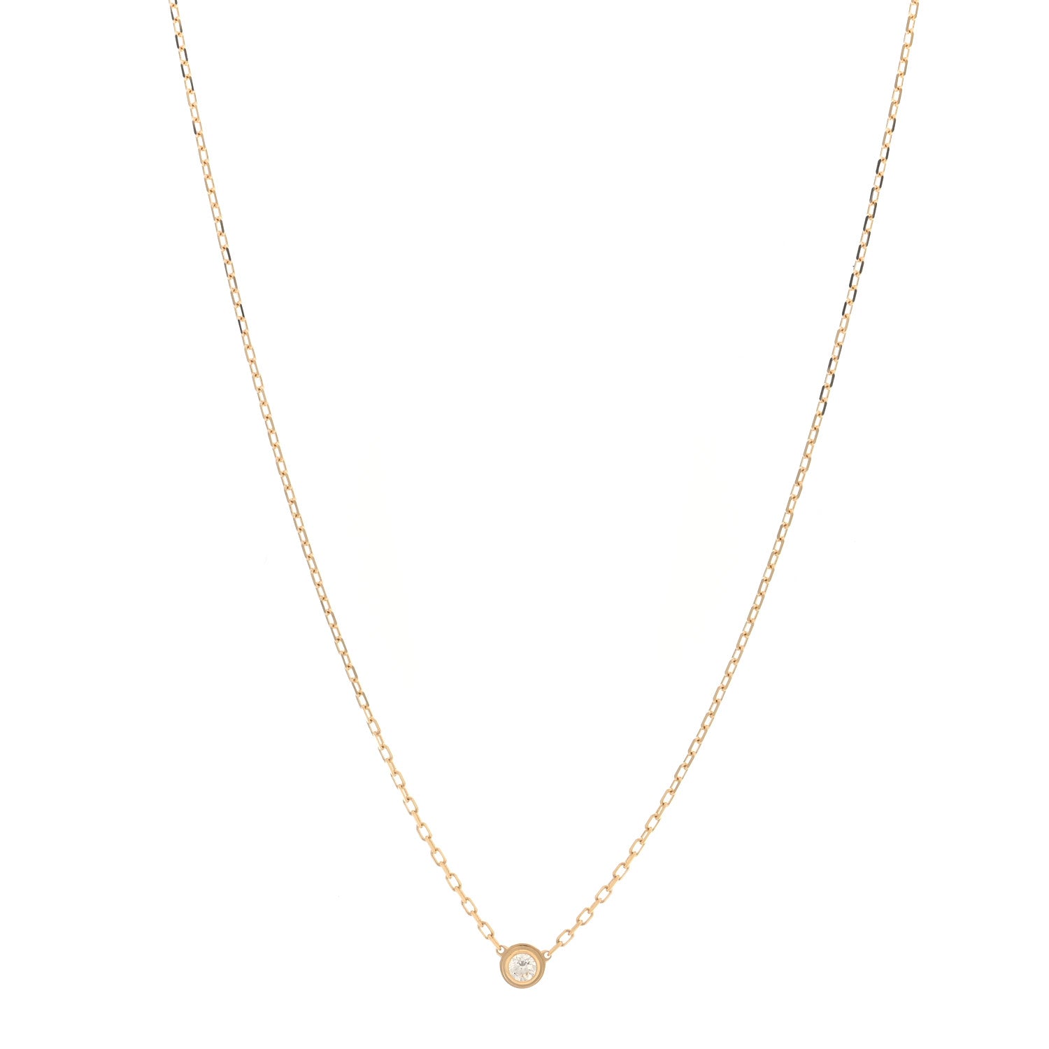 Cartier 18K Yellow Gold Diamond SM D'Amour Pendant Necklace 1 of 5