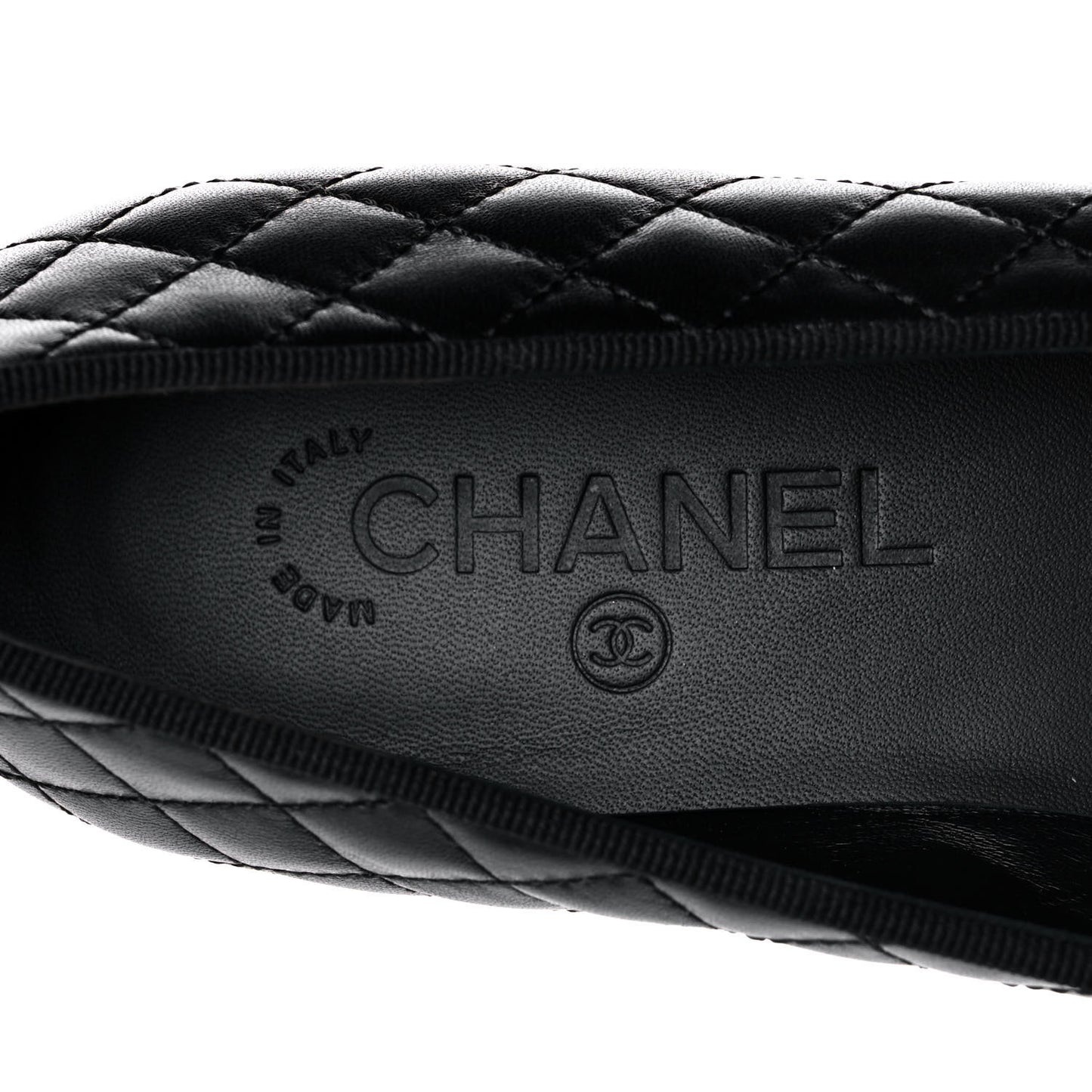 Lambskin Quilted CC Loafers 38.5 Black