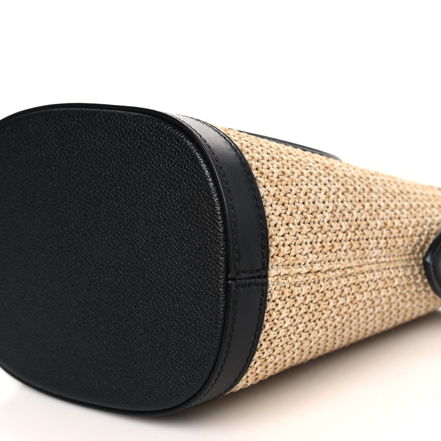 Raffia Petit Bucket Black