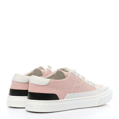 Hermes Canvas Calfskin Deep Sneakers 38 Framboise White 4 of 10