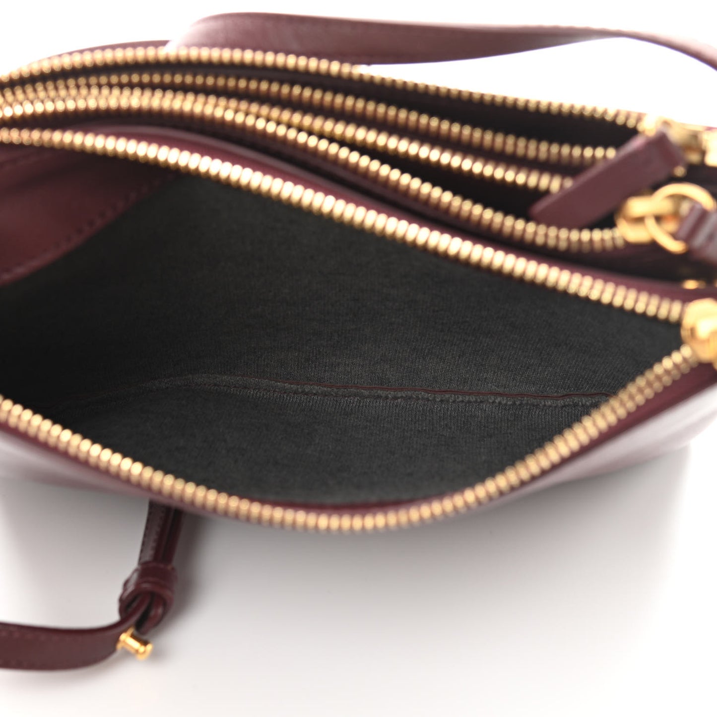 Smooth Lambskin Small Trio Crossbody Bag Burgundy