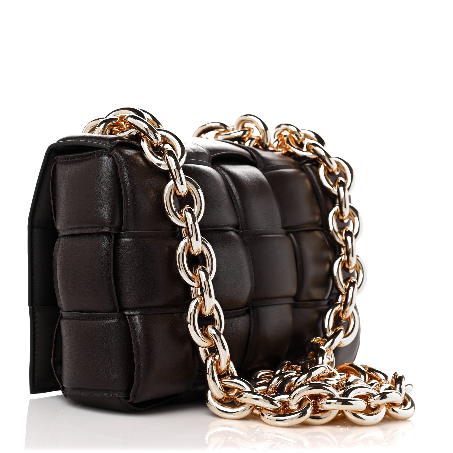 Bottega Veneta Lambskin Maxi Intreccio Padded Chain Cassette Crossbody Bag Black 3 of 8