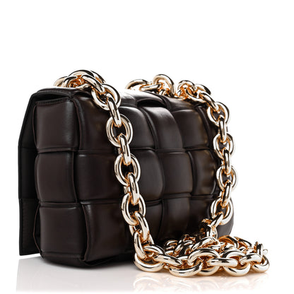 Bottega Veneta Lambskin Maxi Intreccio Padded Chain Cassette Crossbody Bag Black 3 of 8