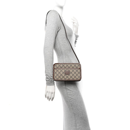 Gucci GG Supreme Monogram Azalea Calfskin Mini Retro Interlocking G Shoulder Bag Beige Ebony Brown Sugar 2 of 11