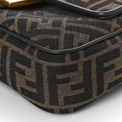 Fendi Fabric Jacquard FF 1974 Midi Chain Baguette Tobacco Moro 8 of 9