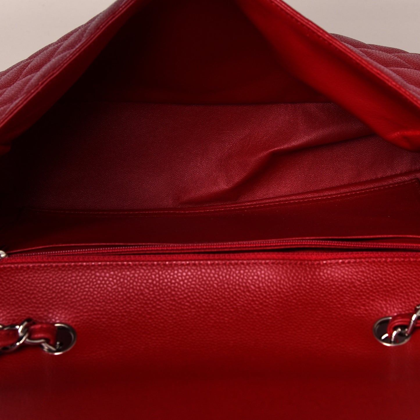 Caviar Quilted Jumbo Single Flap Red