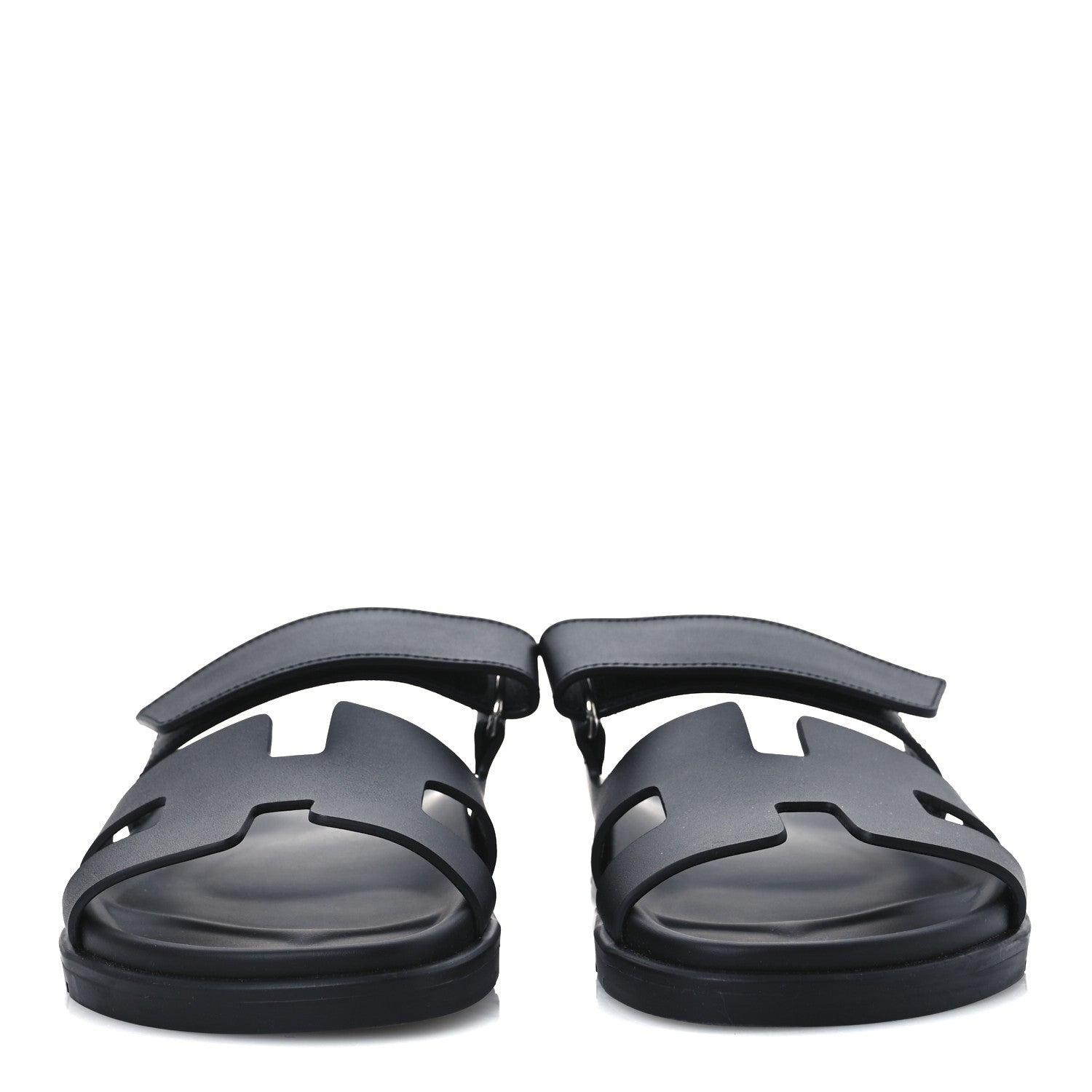 Hermes Calfskin Womens Chypre Sandals 37 Black 3 of 11