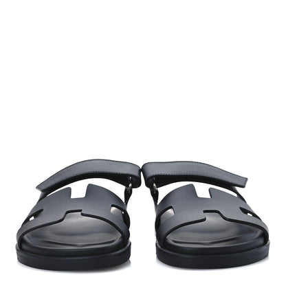 Hermes Calfskin Womens Chypre Sandals 37 Black 3 of 11