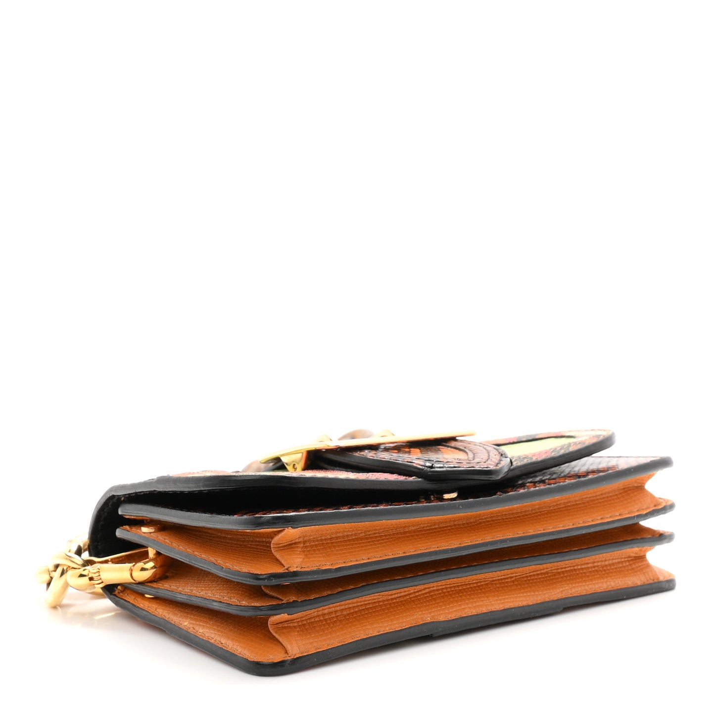 Calfskin Snakeskin Resin Madison Buckle Chain Bag Multicolor