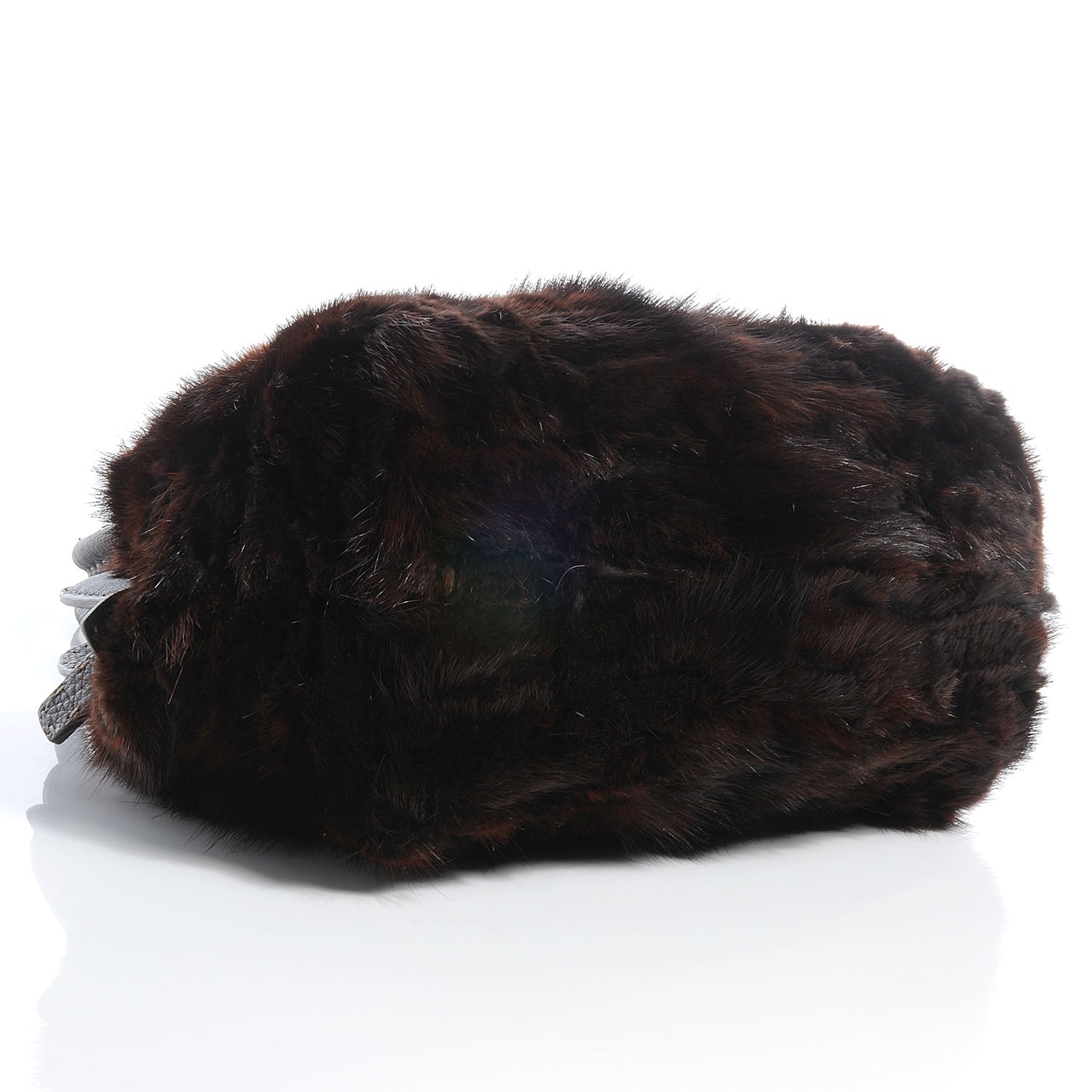 Fendi Mink Fur Calfskin Romano Selleria Adele 1328 Bag Brown 4 of 7