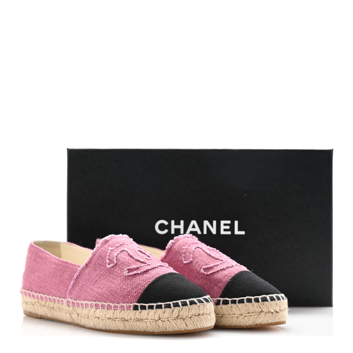 Chanel Linen CC Espadrilles 36 Pink Black 10 of 10