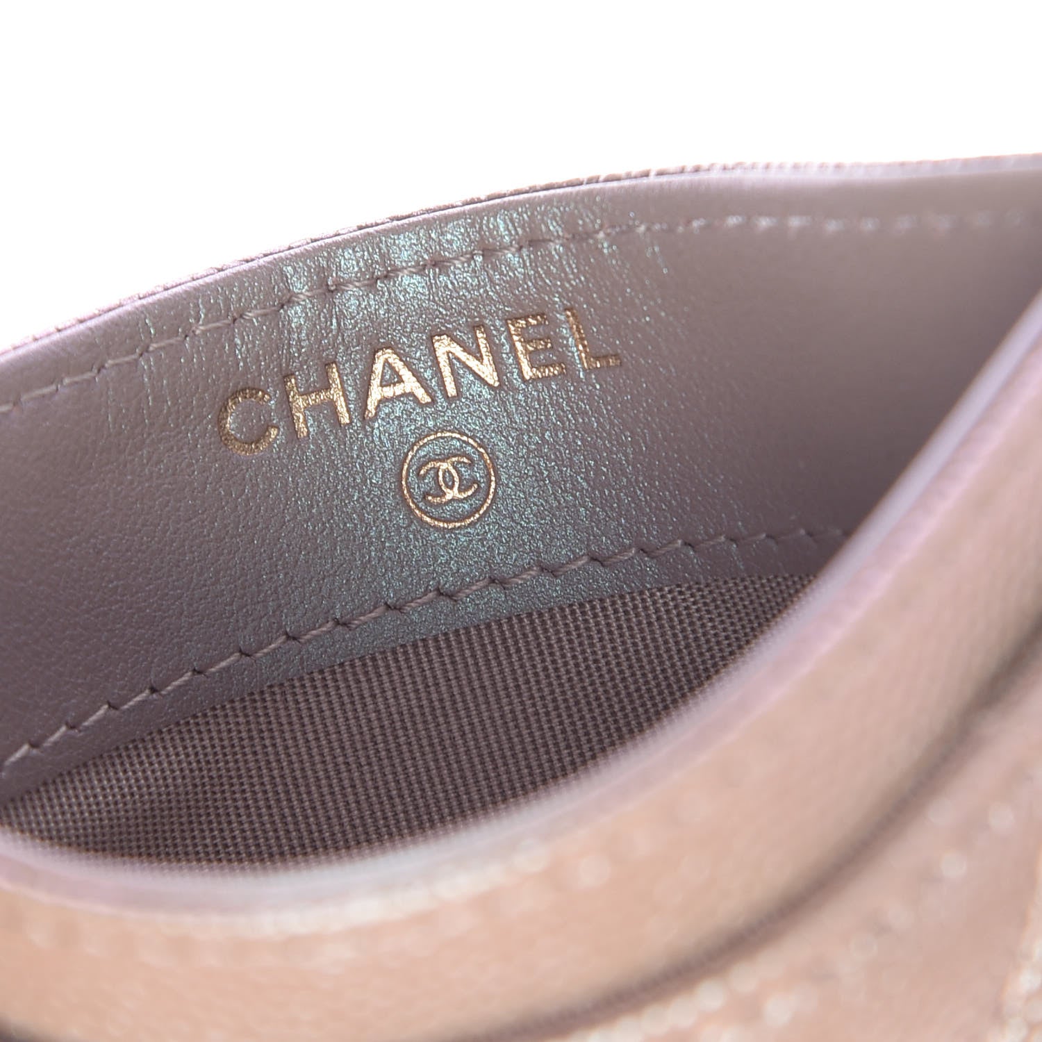Chanel Iridescent Caviar Quilted Card Holder Beige 6 of 9