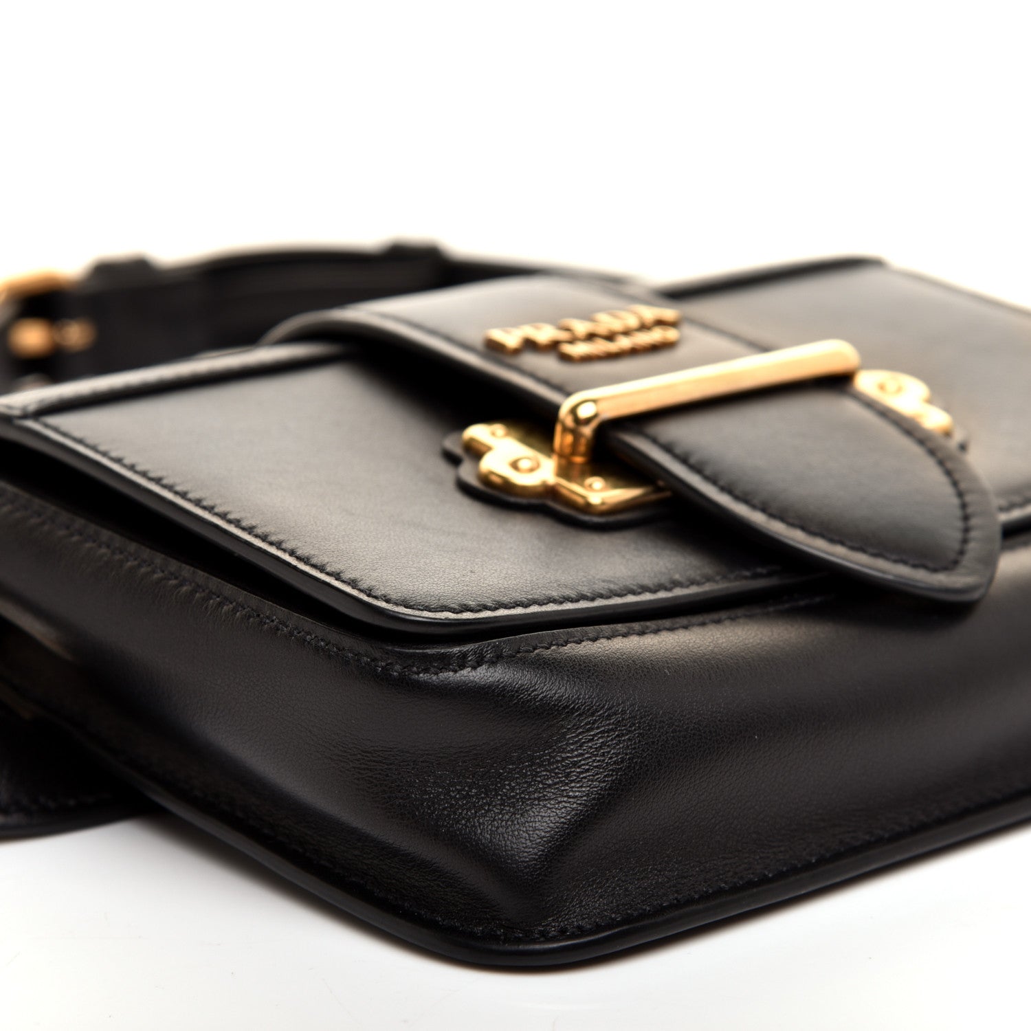 Prada Saffiano City Calf Cahier Belt Bag Black 7 of 12