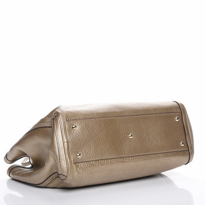 Gucci Metallic Pebbled Calfskin Medium Bella Tote Gold 4 of 7