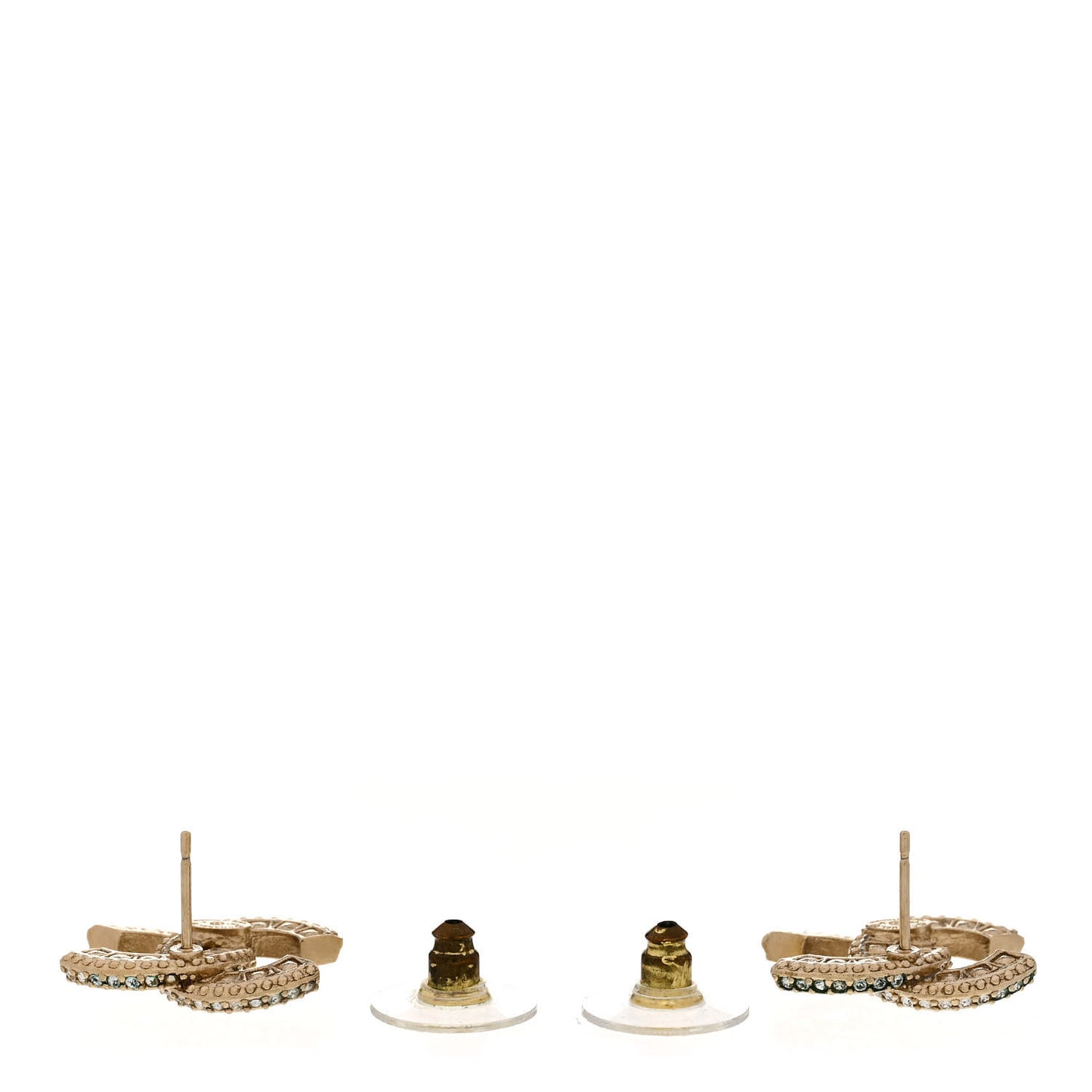 Crystal CC Earrings Light Gold