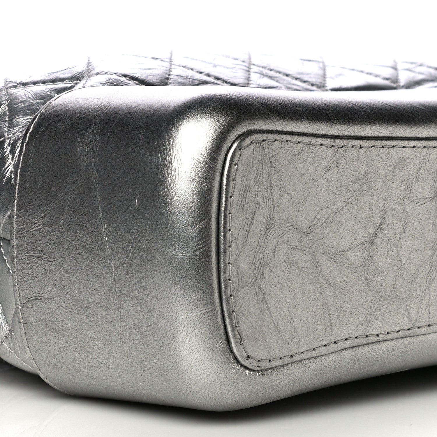Chanel Metallic Lambskin Calfskin Quilted Medium Gabrielle Hobo Silver 10 of 14