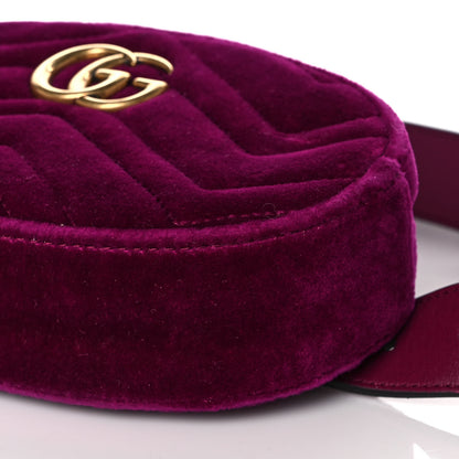 Gucci Velvet Matelasse GG Marmont Belt Bag 75 30 Fuchsia Violet Cyclamen 10 of 11