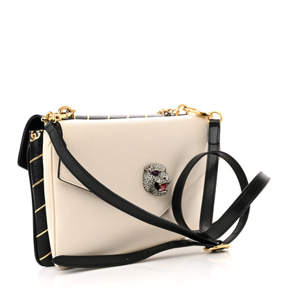 Gucci Calfskin Diagonal GG Medium Thiara Double Envelope Shoulder Bag Black White 3 of 12