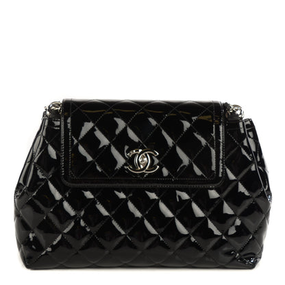 Chanel Patent Quilted Coco Shine Large Accordion Flap Black 1 of 9