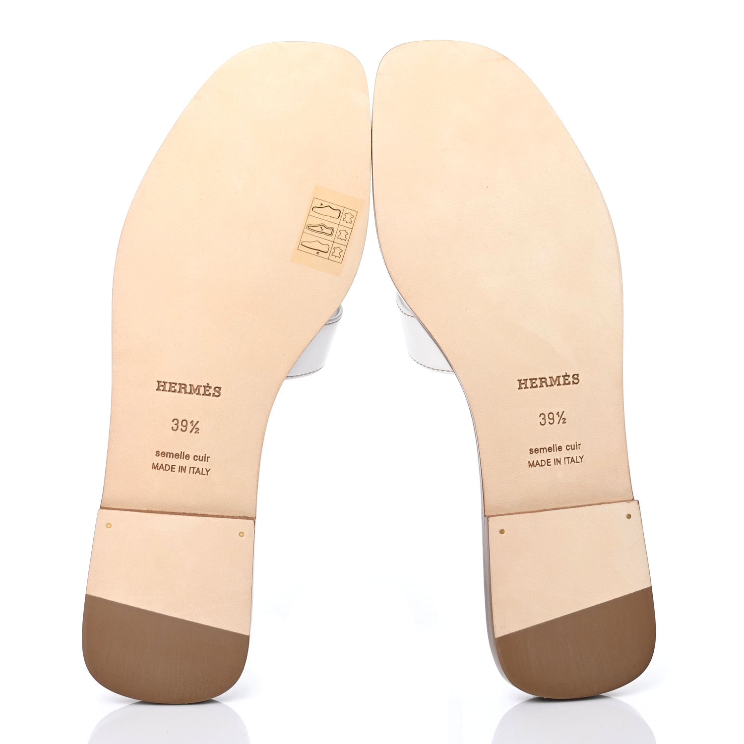 Hermes Box Calfskin Oran Sandals 39.5 White 4 of 4