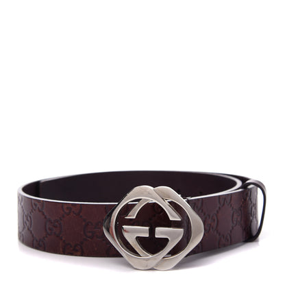 Gucci Guccissima Square G Belt 85 34 Brown 1 of 6