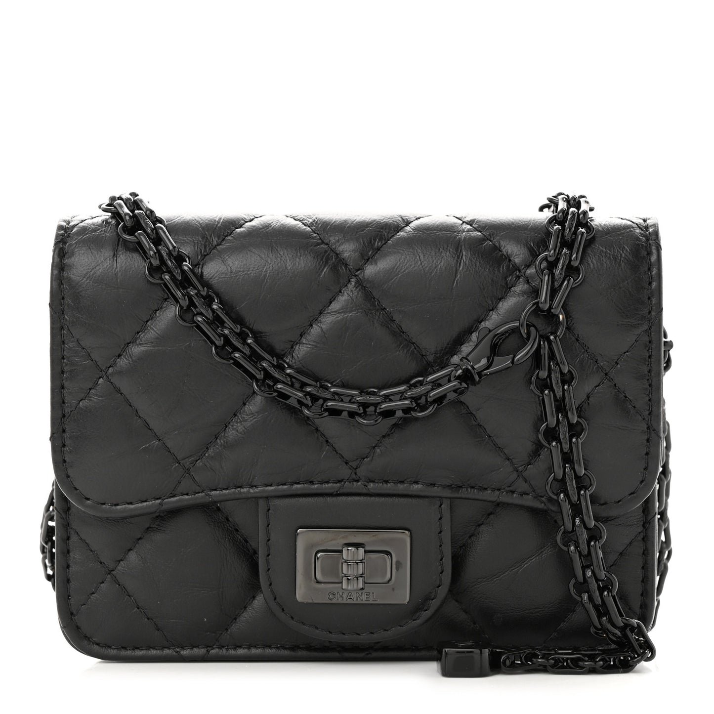 Aged Calfskin Quilted Reissue Belt Bag So Black