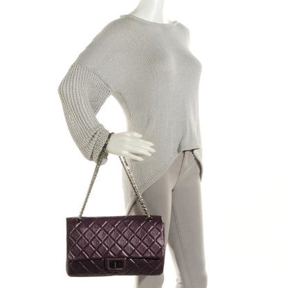 Chanel Metallic Aged Calfskin Quilted 2.55 Reissue 227 Flap Plum 3 of 8