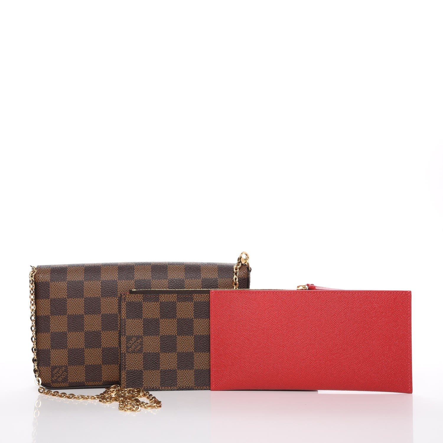 Louis Vuitton Damier Ebene Pochette Felicie Chain Wallet 6 of 13