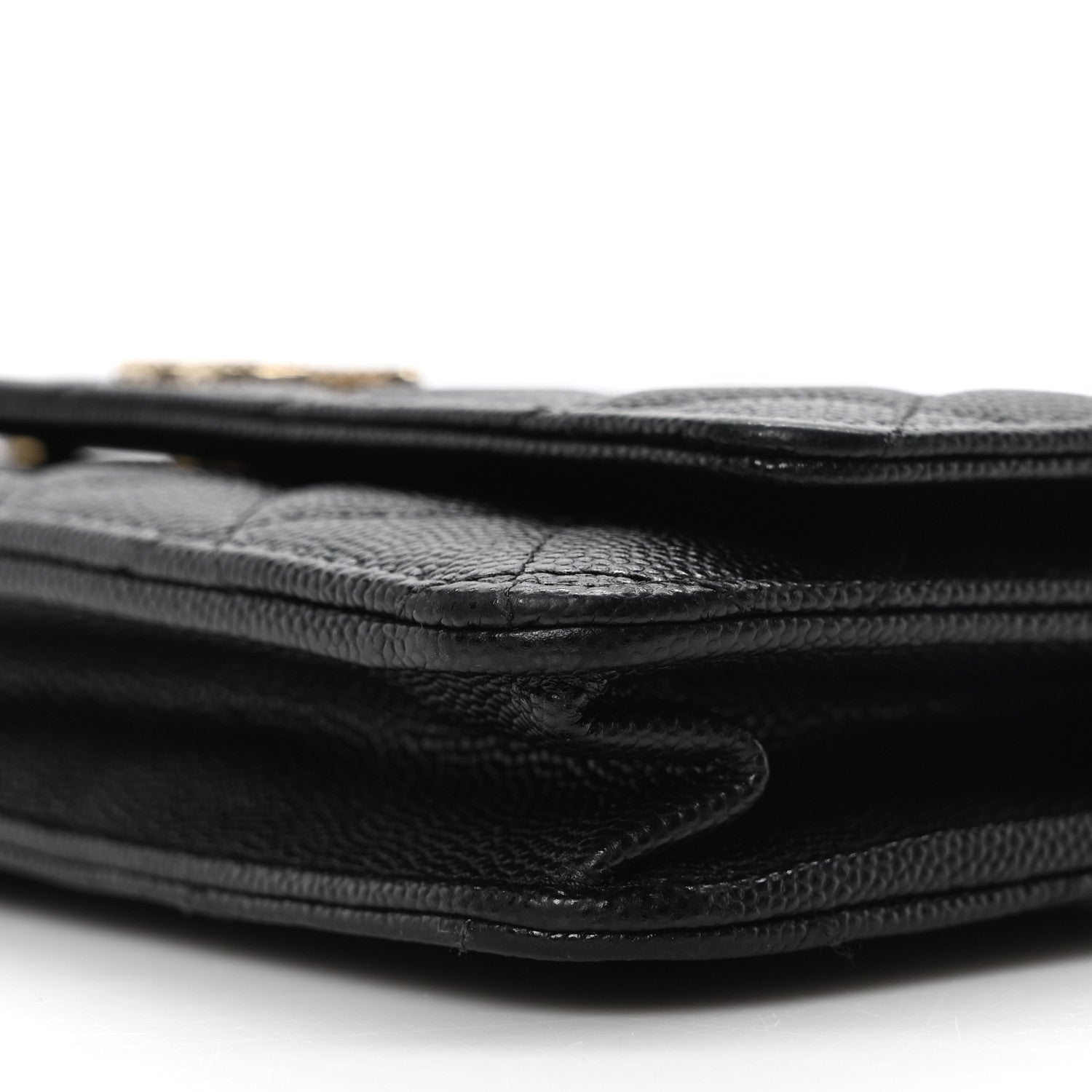 Chanel Shiny Caviar Quilted Strass CC Wallet On Chain WOC Black 11 of 11