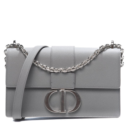 Christian Dior Grained Calfskin 30 Montaigne Chain Flap Bag Grey 1 of 10