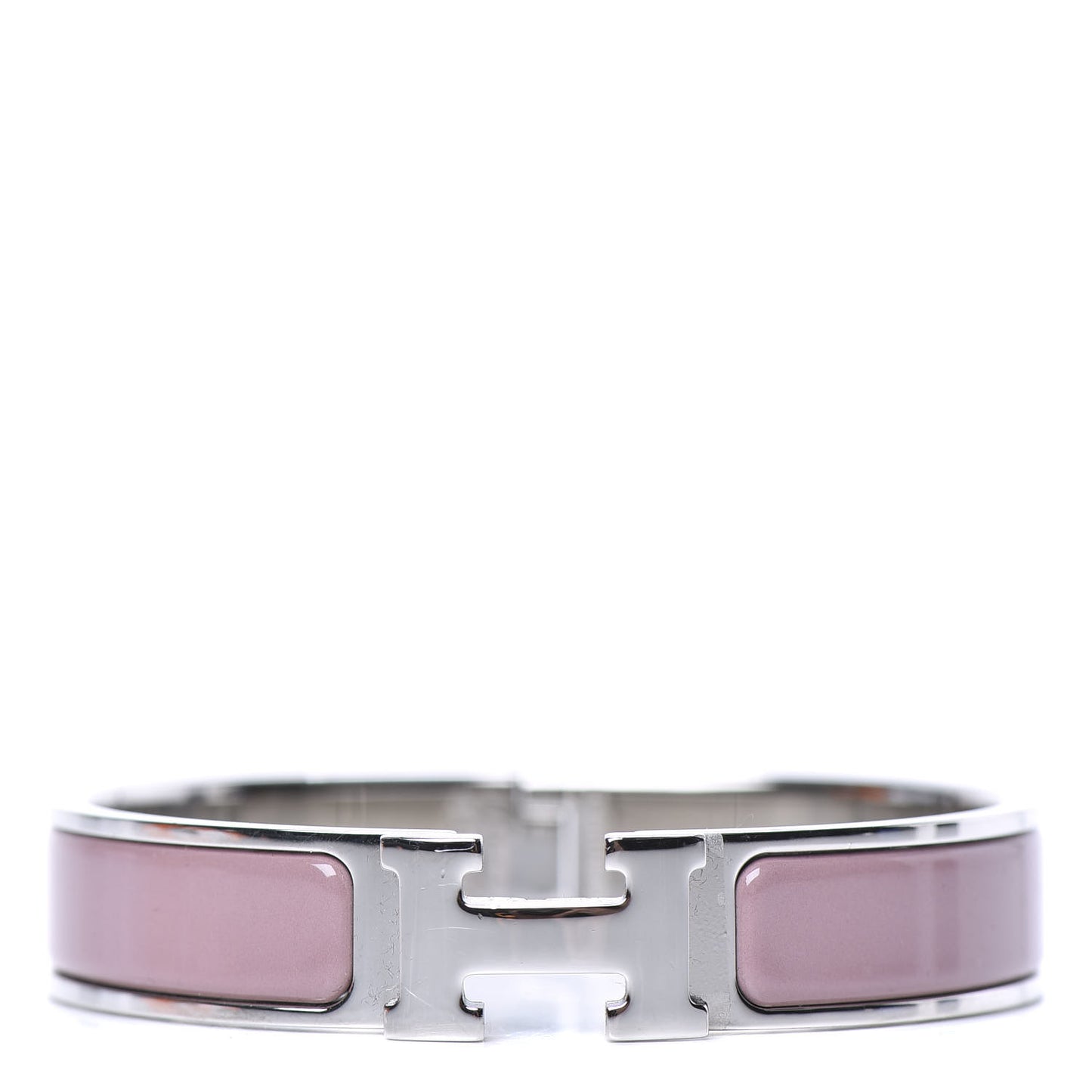 Enamel Narrow Clic Clac H Bracelet PM Bois De Rose