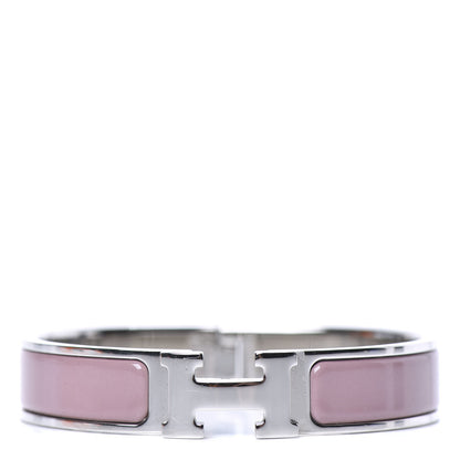 Hermes Enamel Narrow Clic Clac H Bracelet PM Bois De Rose 1 of 6