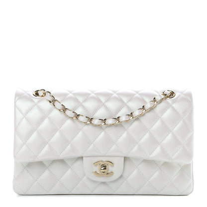 Chanel Iridescent Calfskin Quilted Medium Double Flap White 1 of 11