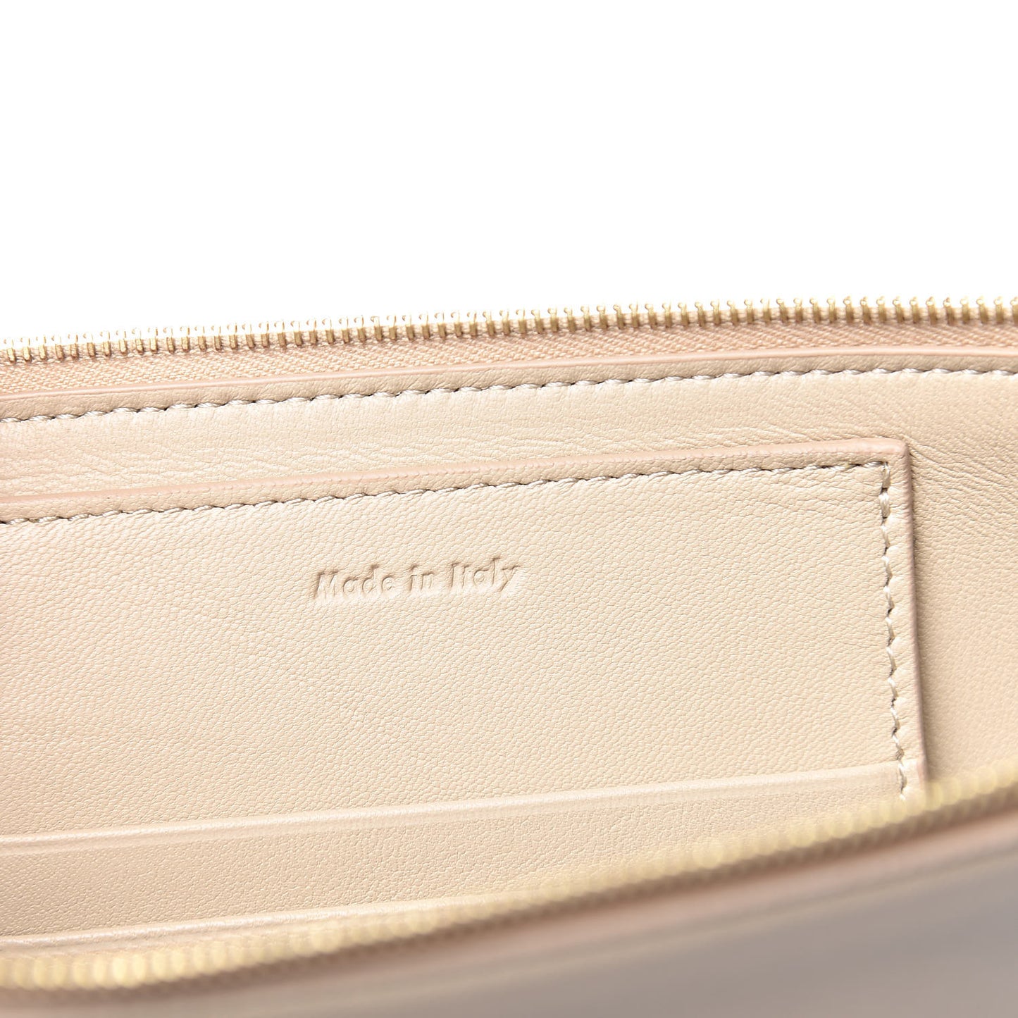 Lambskin Bi-Color Solo Clutch Pouch Beige Sea