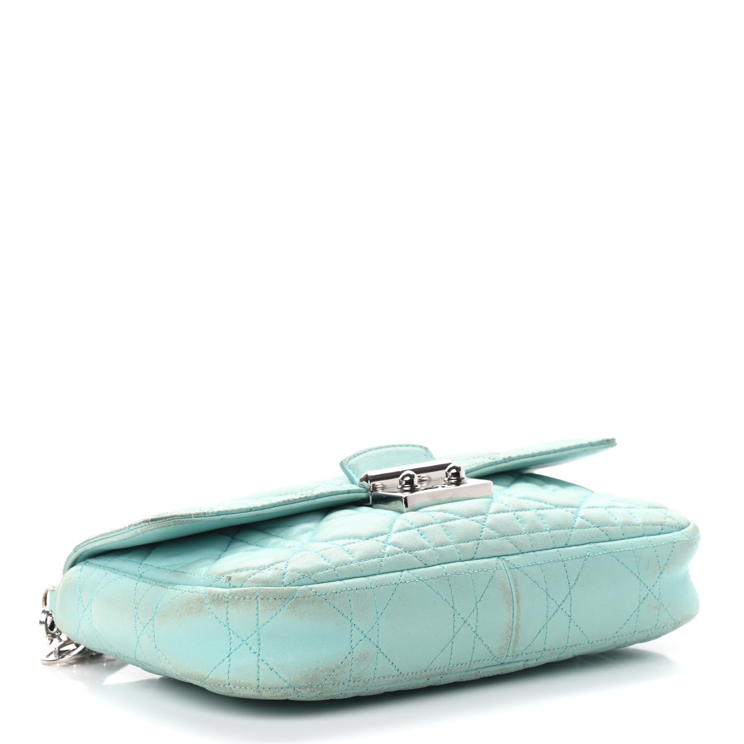 Christian Dior Lambskin Cannage Miss Dior Promenade Pouch Turquoise 3 of 12