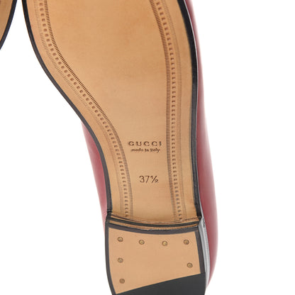Gucci Calfskin Womens Jordaan Loafers 37.5 Hibiscus Red 6 of 10