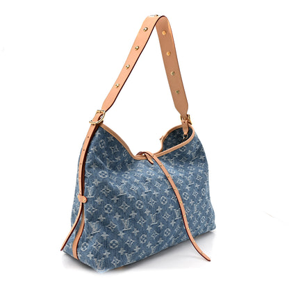 Louis Vuitton Monogram Denim CarryAll MM Blue 4 of 10