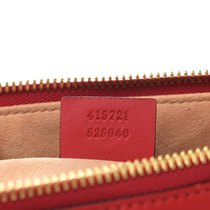 Gucci GG Supreme Monogram Medium Zippered Bucket Tote Beige Blue Hibiscus Red 8 of 13