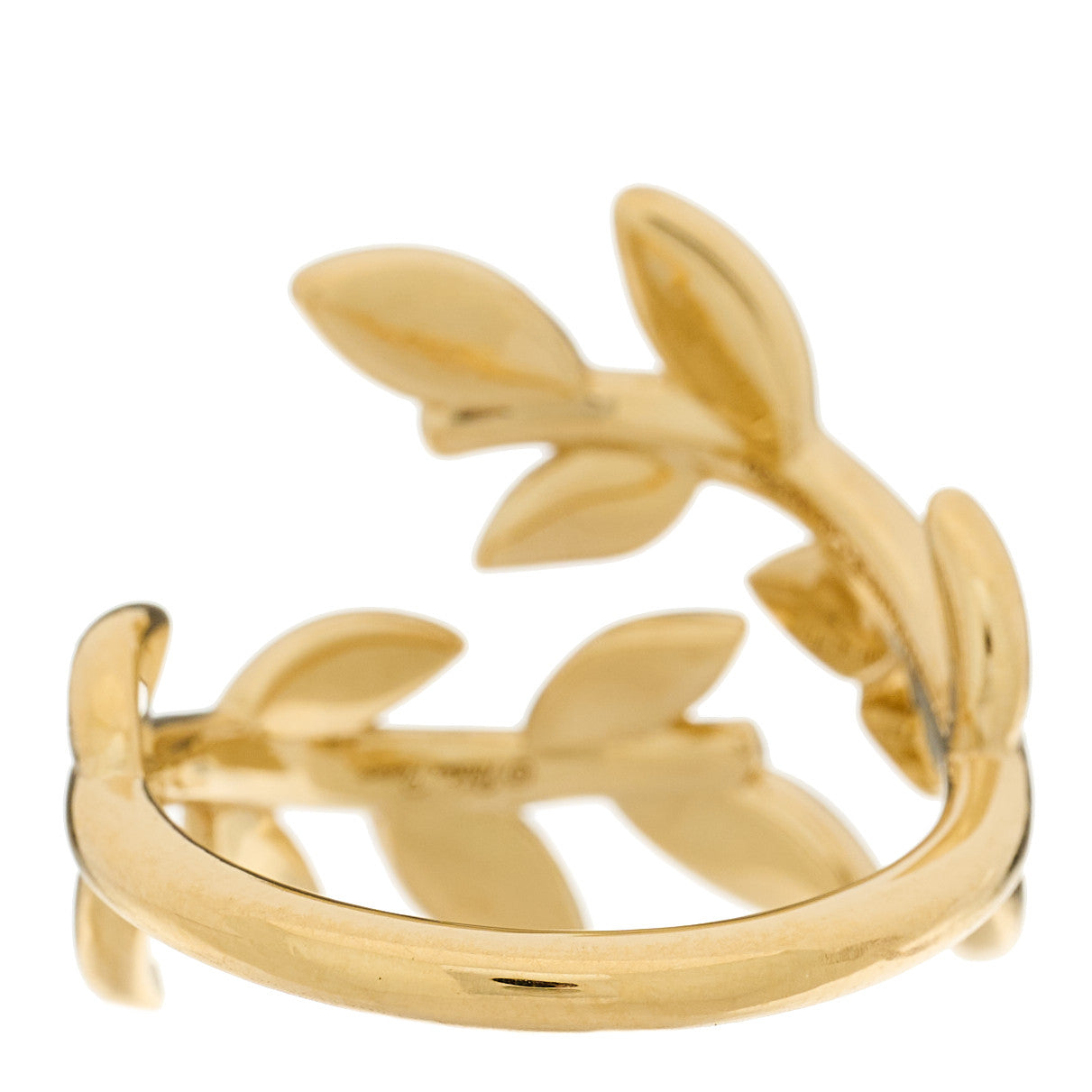 Tiffany 18K Yellow Gold Paloma Picasso Olive Leaf Bypass Ring 48 4.5 3 of 5