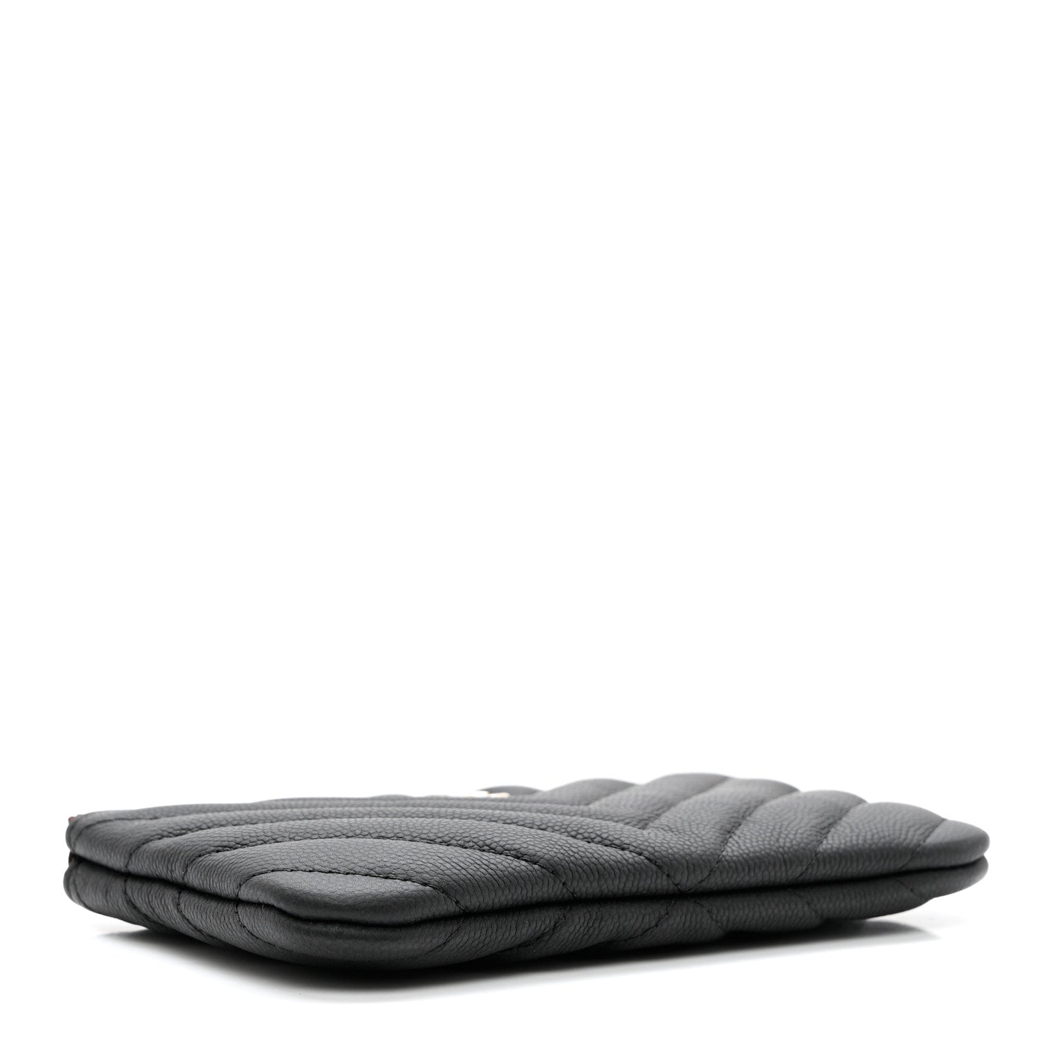 Chanel Caviar Chevron Quilted Small Cosmetic Case Black 4 of 8