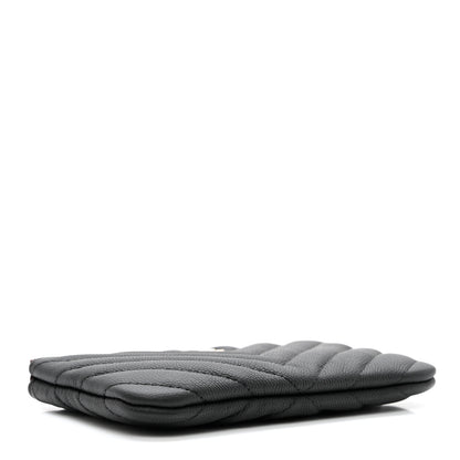 Chanel Caviar Chevron Quilted Small Cosmetic Case Black 4 of 8