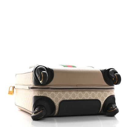 Gucci GG Supreme Monogram Textured Dollar Calfskin Web Small Savoy Cabin Trolley Beige Mystic White Oatmeal 3 of 15