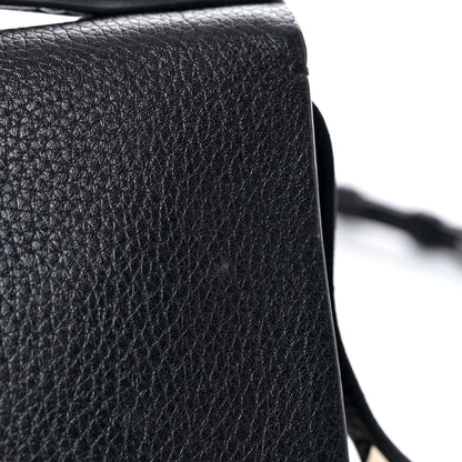 Valentino Garavani Pebbled Calfskin Rockstud Double Flap Crossbody Bag Black 15 of 16