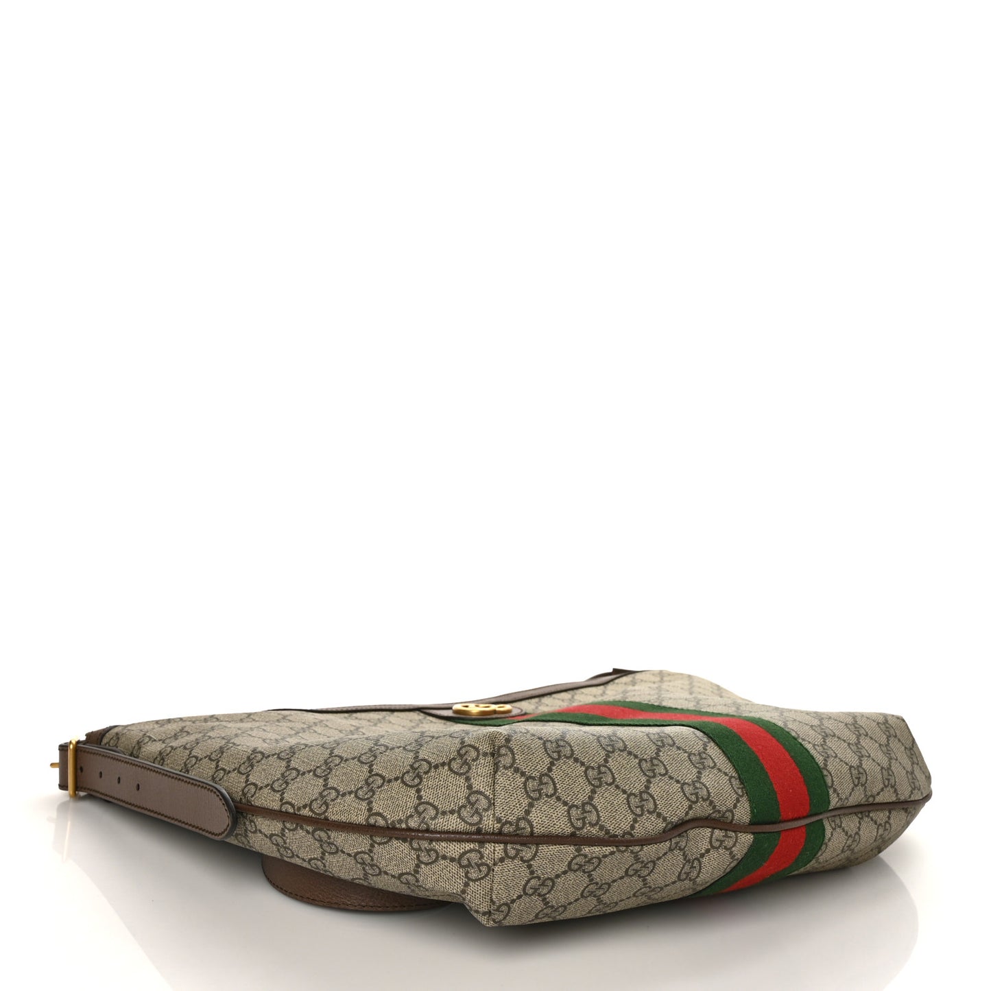 GG Supreme Monogram Web Ophidia Half Moon Hobo Brown